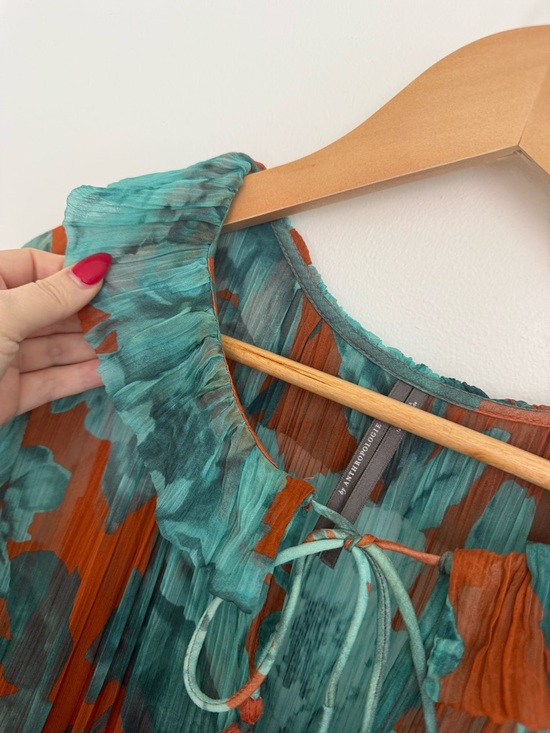 by Anthropology - The Marais Printed Tiered Maxi Dress - Brown Teal Floral - Picture 14 of 16